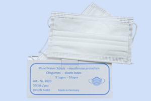 Mundschutzmasken mit Spritzschutz made in Germany - geprüft nach DIN EN 14683 Typ IIR